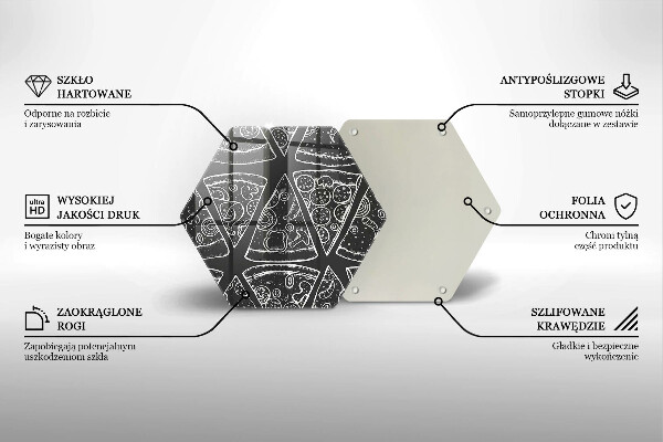 Üveg vágódeszka Pizza illusztráció