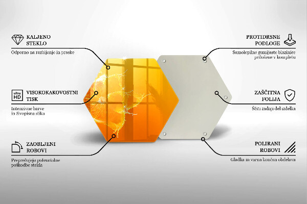 Üveg vágódeszka Lédús narancssárga gyümölcs