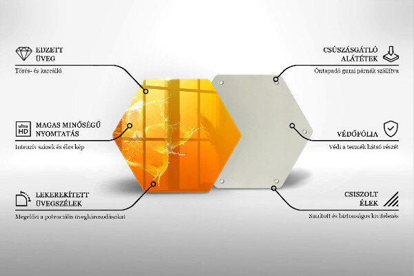 Üveg vágódeszka Lédús narancssárga gyümölcs