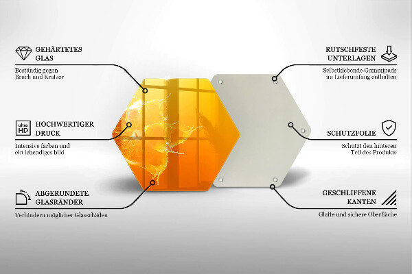 Üveg vágódeszka Lédús narancssárga gyümölcs