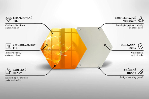Üveg vágódeszka Lédús narancssárga gyümölcs
