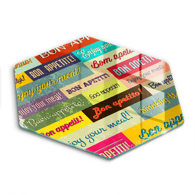 Üveg vágódeszka Feliratok Jó étvágyat nyelvek