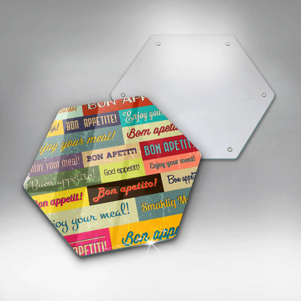 Üveg vágódeszka Feliratok Jó étvágyat nyelvek