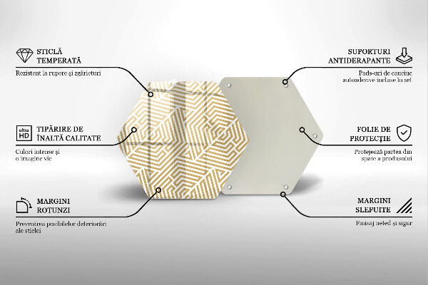 Üveg vágódeszka Geometriai vonalak