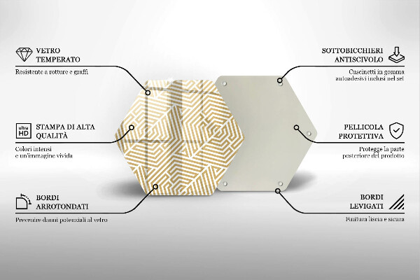 Üveg vágódeszka Geometriai vonalak