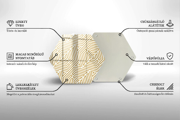 Üveg vágódeszka Geometriai vonalak