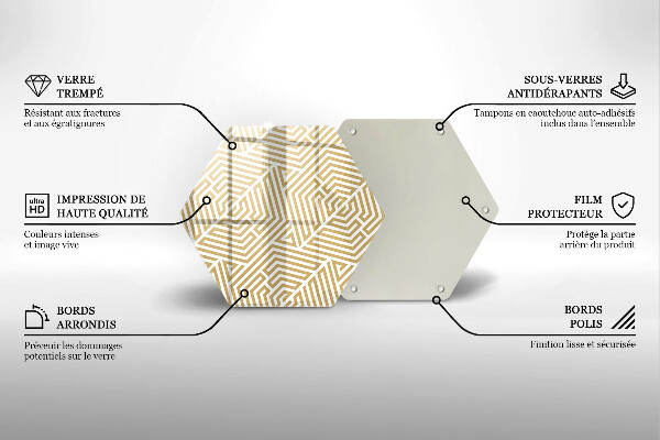 Üveg vágódeszka Geometriai vonalak
