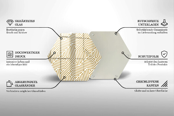 Üveg vágódeszka Geometriai vonalak