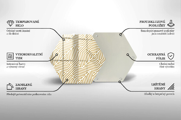 Üveg vágódeszka Geometriai vonalak