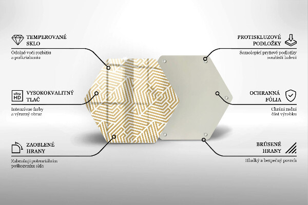 Üveg vágódeszka Geometriai vonalak