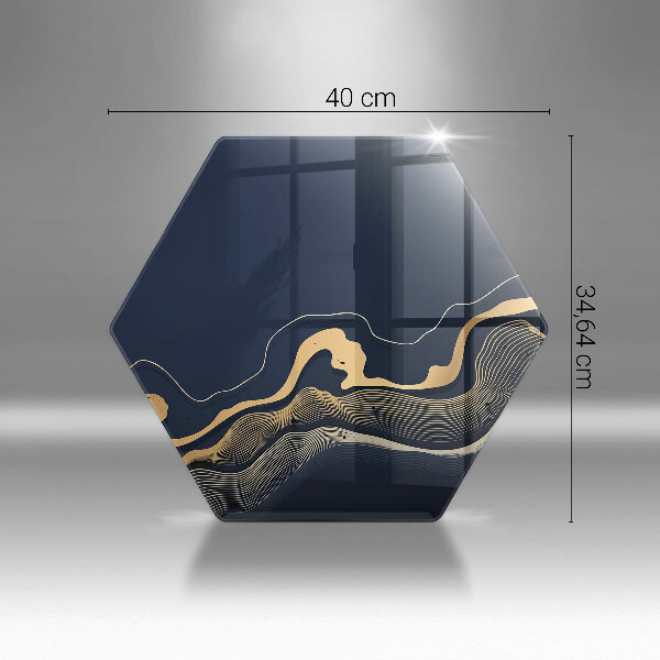 Üveg vágódeszka Absztrakt arany vonalak