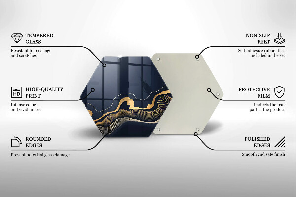 Üveg vágódeszka Absztrakt arany vonalak