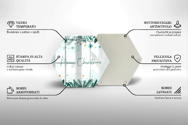 Üveg vágódeszka Merry Christmas