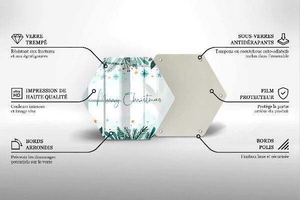 Üveg vágódeszka Merry Christmas