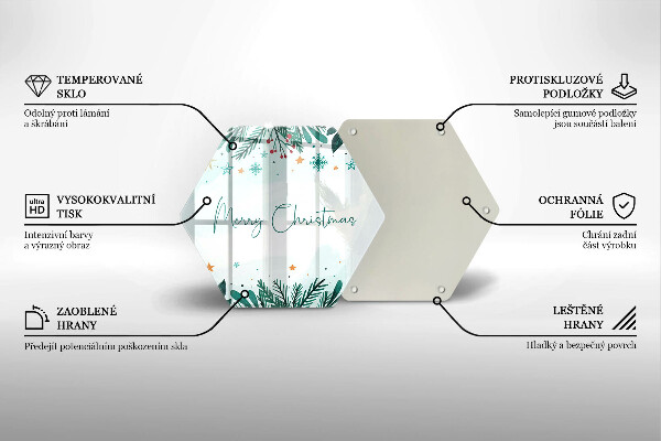 Üveg vágódeszka Merry Christmas