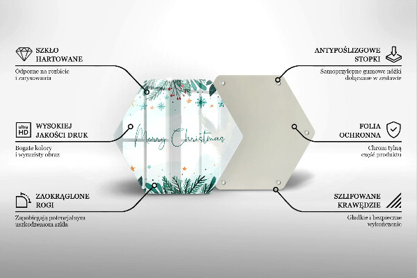 Üveg vágódeszka Merry Christmas