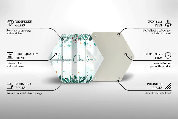 Üveg vágódeszka Merry Christmas