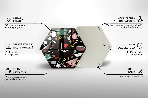 Üveg vágódeszka Illusztráció Imádom a konyhát
