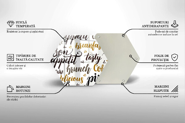 Üveg vágódeszka Jó étvágyat feliratok