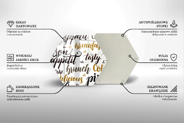 Üveg vágódeszka Jó étvágyat feliratok