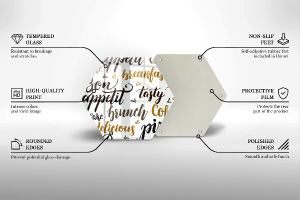 Üveg vágódeszka Jó étvágyat feliratok