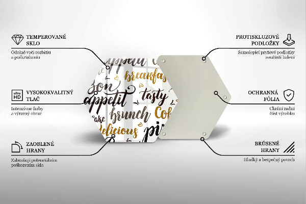 Üveg vágódeszka Jó étvágyat feliratok