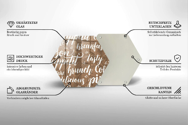 Üveg vágódeszka Jó étvágyat feliratok