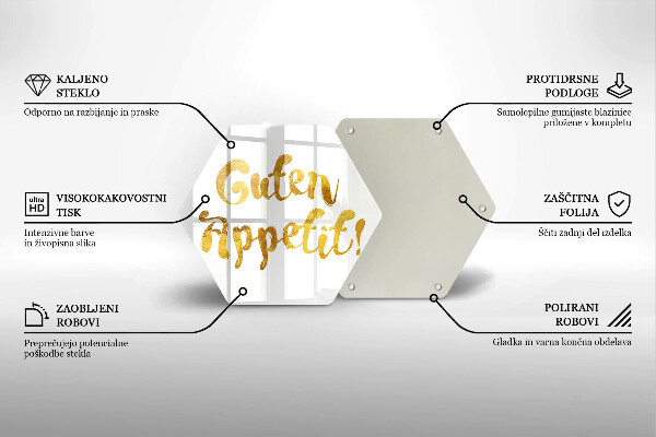 Üveg vágódeszka A Guten Appetit felirat!