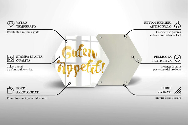 Üveg vágódeszka A Guten Appetit felirat!