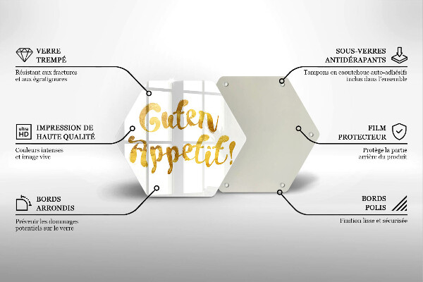 Üveg vágódeszka A Guten Appetit felirat!