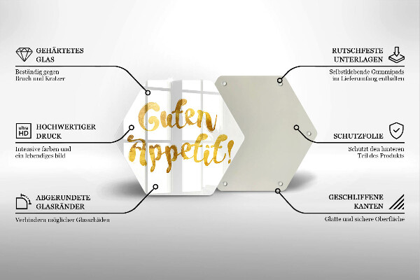 Üveg vágódeszka A Guten Appetit felirat!