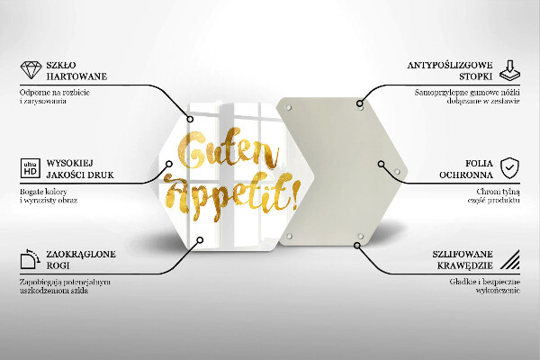 Üveg vágódeszka A Guten Appetit felirat!