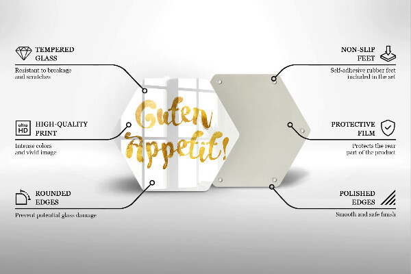 Üveg vágódeszka A Guten Appetit felirat!