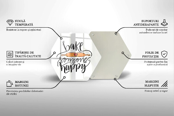 Üveg vágódeszka Süss boldoggá valakit