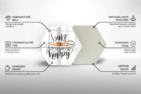 Üveg vágódeszka Süss boldoggá valakit