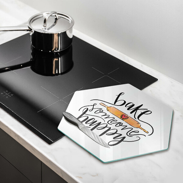 Üveg vágódeszka Süss boldoggá valakit