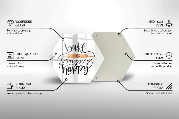 Üveg vágódeszka Süss boldoggá valakit