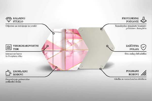 Üveg vágódeszka Geometrikus márvány