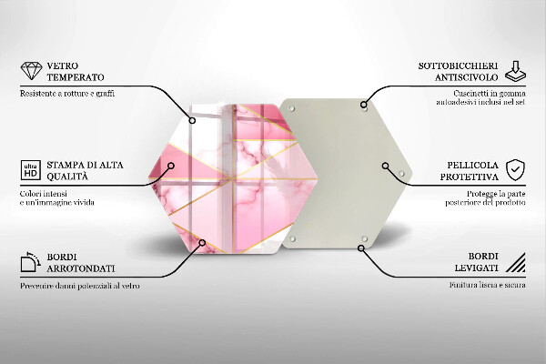 Üveg vágódeszka Geometrikus márvány