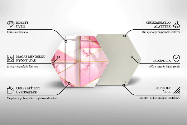 Üveg vágódeszka Geometrikus márvány