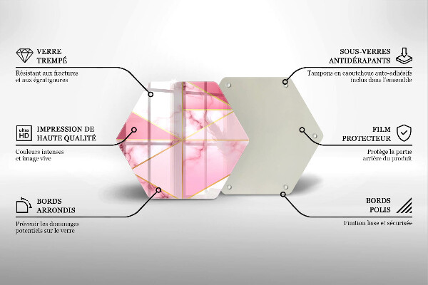 Üveg vágódeszka Geometrikus márvány