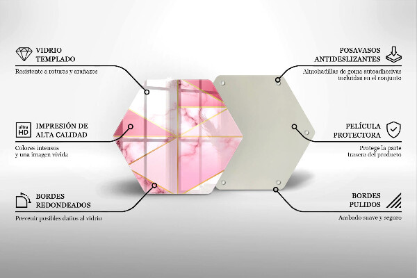 Üveg vágódeszka Geometrikus márvány