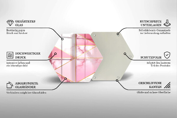 Üveg vágódeszka Geometrikus márvány