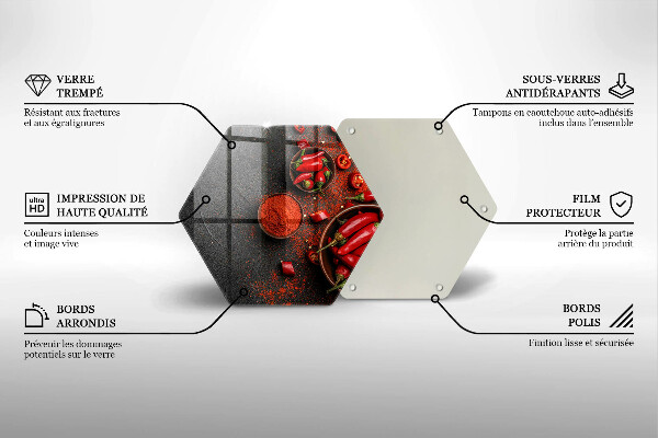 Üveg vágódeszka Piros chili paprika