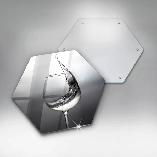 Üveg vágódeszka Egy pohár vizet