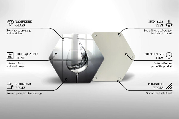 Üveg vágódeszka Egy pohár vizet