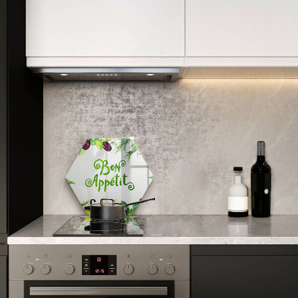 Üveg vágódeszka Bon Appetit felirat