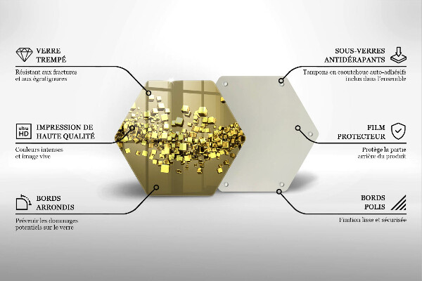Üveg vágódeszka Absztrakt 3D geometria
