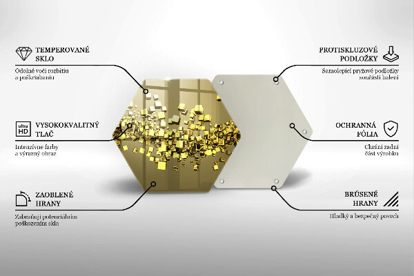 Üveg vágódeszka Absztrakt 3D geometria