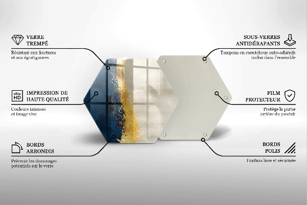 Üveg vágódeszka Arany absztrakció